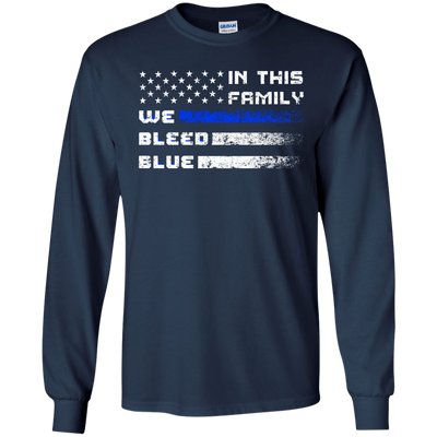 We Bleed Blue-T-Shirt & Hoodie-Long Sleeve T-Shirt-Navy