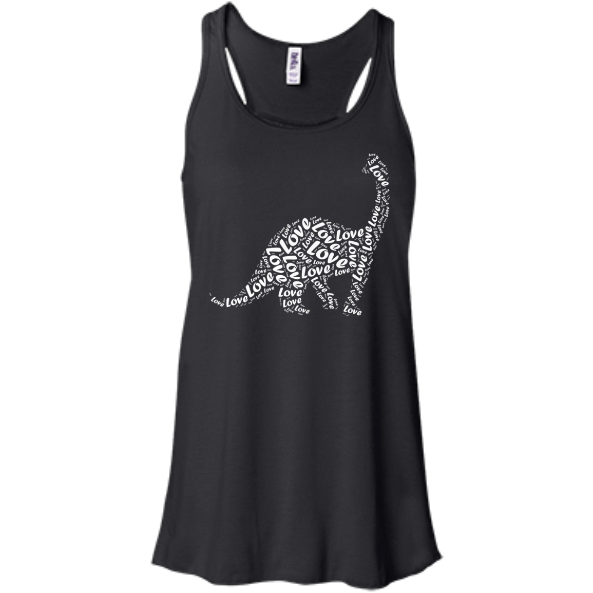 I Love Dinosaur-T-Shirt & Hoodie-Women's Flowy Racerback Tank-Black