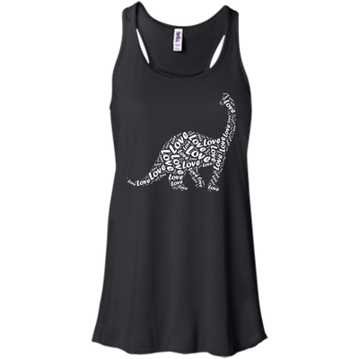 I Love Dinosaur-T-Shirt & Hoodie-Women's Flowy Racerback Tank-Black