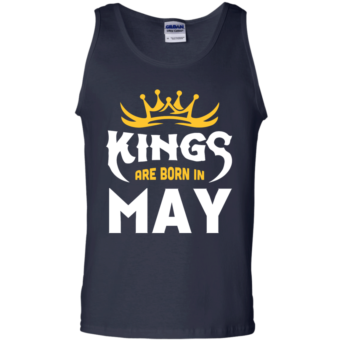 Kings Are Born In May-T-Shirt & Hoodie-Unisex Tank-Navy