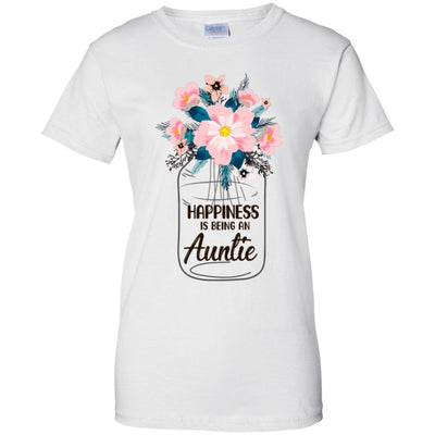 Happiness Is Being An Auntie Life Flower Auntie Gifts-T-Shirt & Hoodie-Women's T-Shirt-White