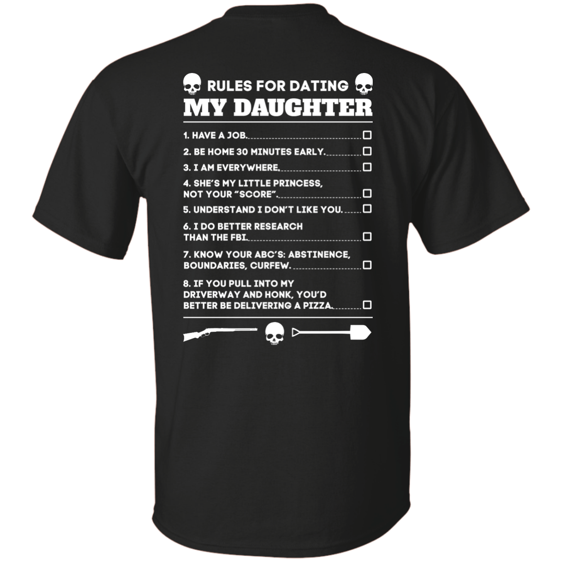Rules For Dating My Daughter Funny-T-Shirt & Hoodie-Classic T-Shirt-Black