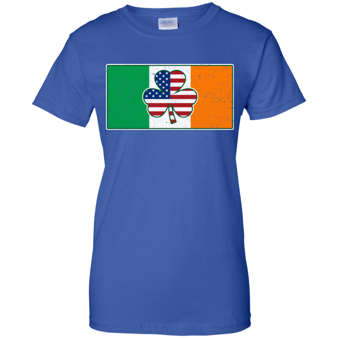 Shamrock Irish Ireland USA American Flag Gift-T-Shirt & Hoodie-Women's T-Shirt-Royal