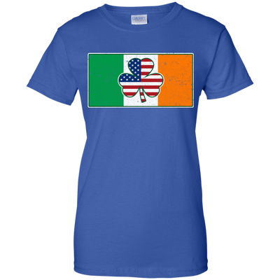 Shamrock Irish Ireland USA American Flag Gift-T-Shirt & Hoodie-Women's T-Shirt-Royal