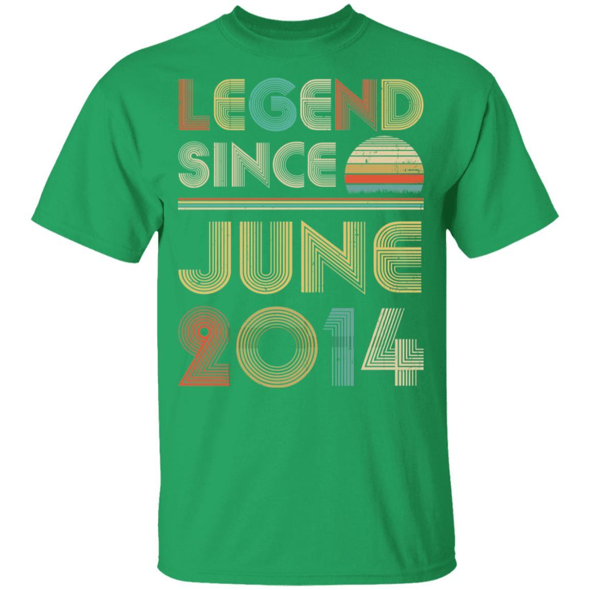 Legend Since June 2014 Vintage 7th Birthday Gifts Youth-Youth Shirt-Youth T-Shirt-Irish Green