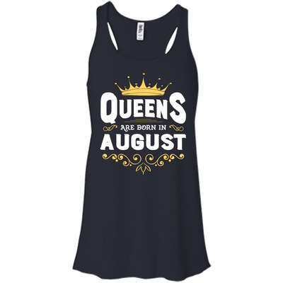 Queens Are Born In August-T-Shirt & Hoodie-Women's Flowy Racerback Tank-Midnight