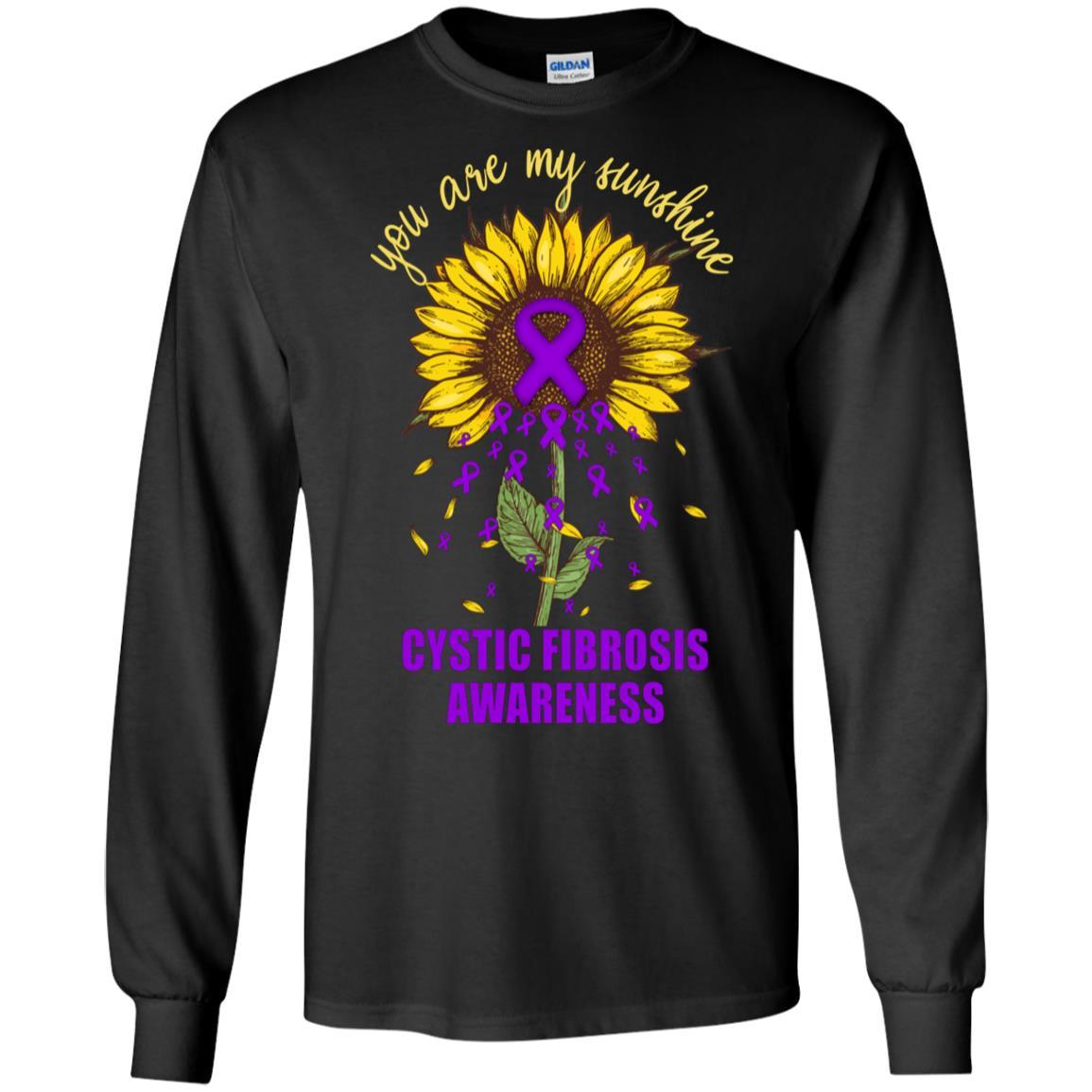You Are My Sunshine Cystic Fibrosis Awareness-T-Shirt & Hoodie-Long Sleeve T-Shirt-Black
