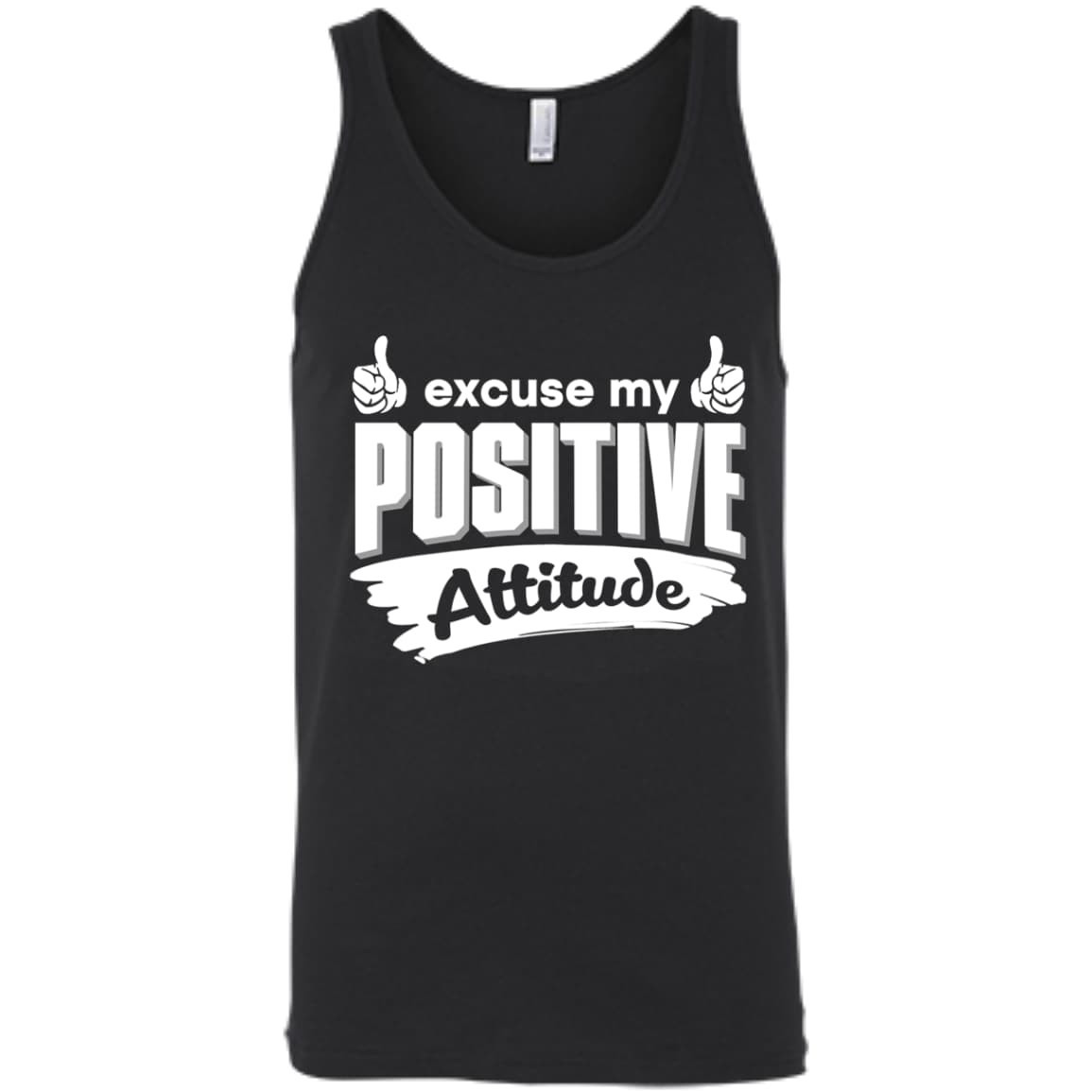 Excuse my positive Attitude-T-Shirt & Hoodie-Unisex Tank-Black
