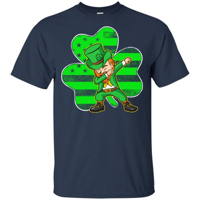 St Patricks Day Leprechaun Dabbing Dab American Flag-T-Shirt & Hoodie-Classic T-Shirt-Navy