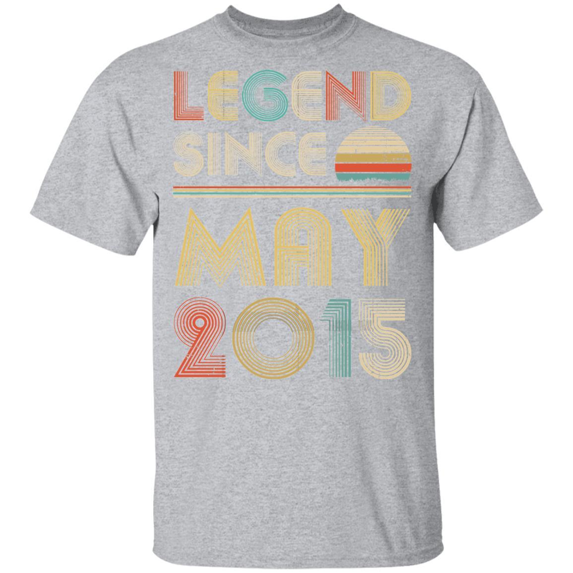 Legend Since May 2015 Vintage 6th Birthday Gifts Youth-Youth Shirt-Youth T-Shirt-Sport Grey