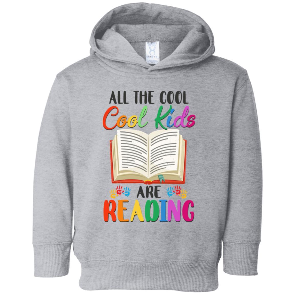 All The Cool Kids Are Reading Book Lover Gifts Youth-Youth Shirt-Toddler Fleece Hoodie-Heather Grey
