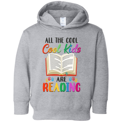 All The Cool Kids Are Reading Book Lover Gifts Youth-Youth Shirt-Toddler Fleece Hoodie-Heather Grey