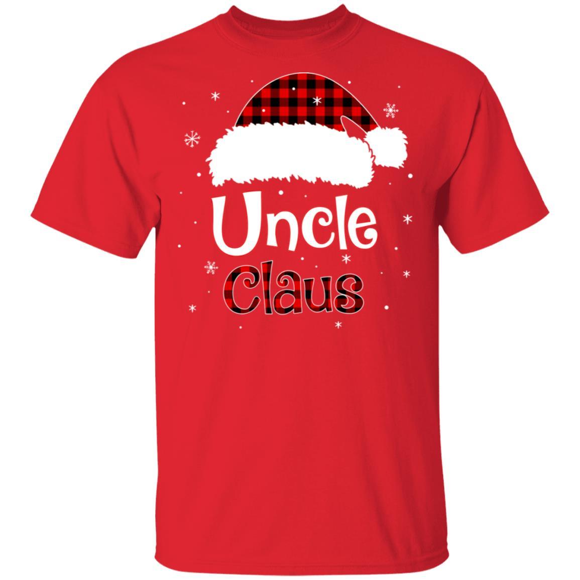 Santa Uncle Claus Red Plaid Family Pajamas Christmas Gift-T-Shirt & Sweatshirt-Classic T-Shirt-Red