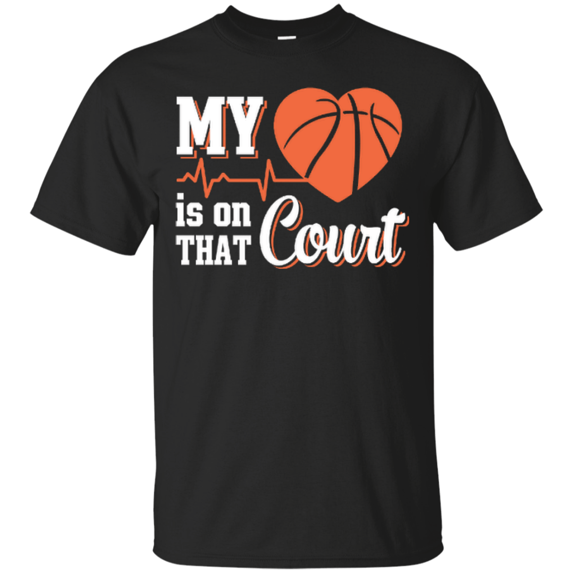 My Heart Is On That Court Basketball-T-Shirt & Hoodie-Classic T-Shirt-Black