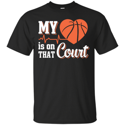 My Heart Is On That Court Basketball-T-Shirt & Hoodie-Classic T-Shirt-Black