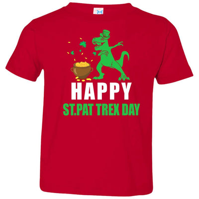 Happy St Pat T-Rex Day Dinosaur St Patrick's Day Youth-Youth Shirt-Toddler T-Shirt-Red