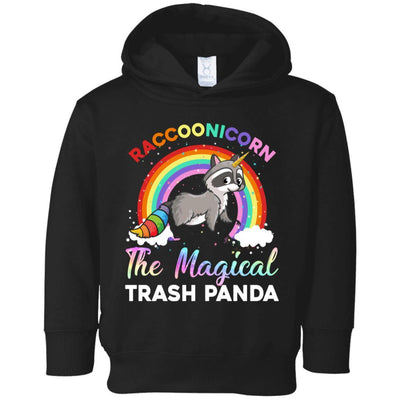 Racoonicorn Raccoon Unicorn Trash Panda For Kid Girls Youth-Youth Shirt-Toddler Fleece Hoodie-Black