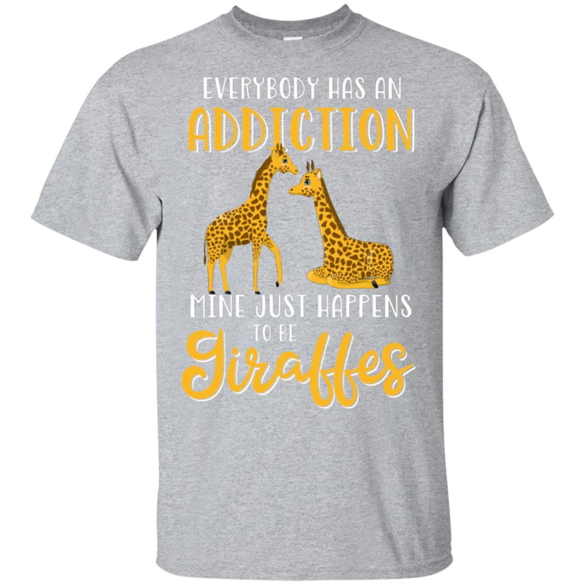 Everybody Has An Addiction Mine Just Happens To Be Giraffes-T-Shirt & Tank Top-Classic T-Shirt-Sport Grey