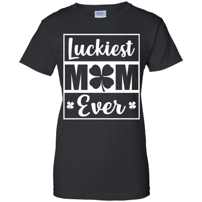 Luckiest Mom Ever St Patricks Day-T-Shirt & Hoodie-Women's T-Shirt-Black