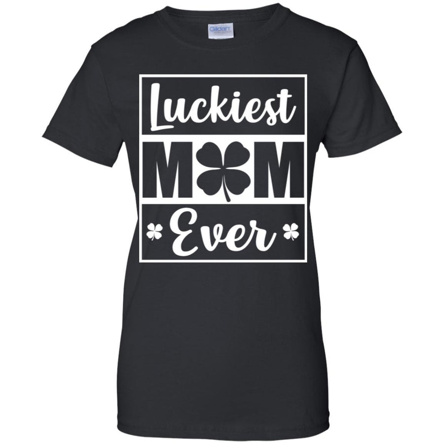 Luckiest Mom Ever St Patricks Day-T-Shirt & Hoodie-Women's T-Shirt-Black