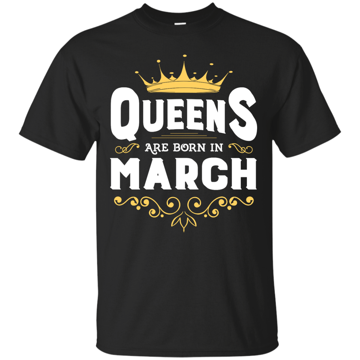 Queens Are Born In March-T-Shirt & Hoodie-Classic T-Shirt-Black