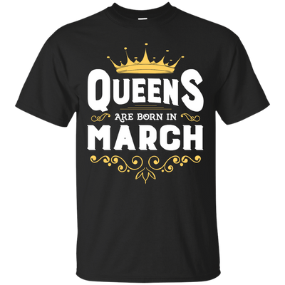 Queens Are Born In March-T-Shirt & Hoodie-Classic T-Shirt-Black