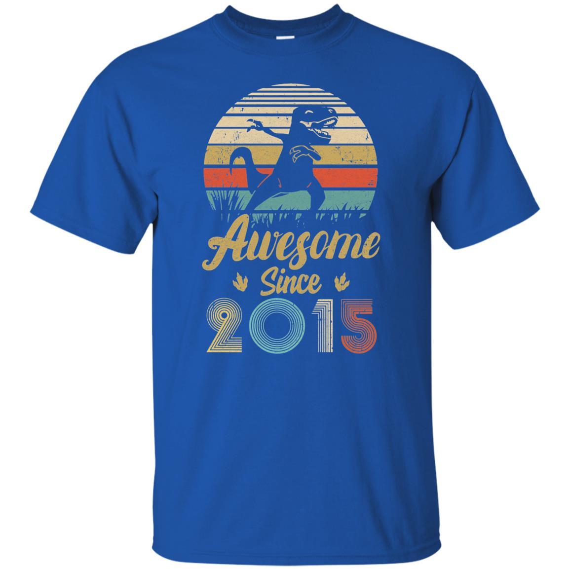Awesome Since 2015 6th Years Old Dinosaur Birthday Gift Youth-Youth Shirt-Youth T-Shirt-Royal