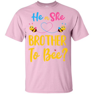 Gender Reveal Pink Blue What Will It Bee He Or She Brother Youth-Youth Shirt-Youth T-Shirt-Light Pink