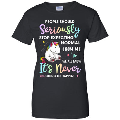 People Should Stop Expecting Normal From Me Unicorn-T-Shirt & Tank Top-Women's T-Shirt-Black