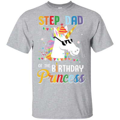 Step Dad Of The Unicorn Birthday Princess-T-Shirt & Hoodie-Classic T-Shirt-Sport Grey
