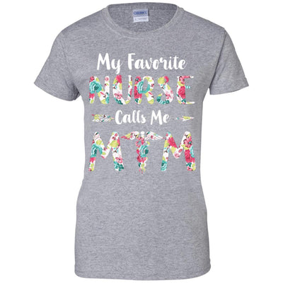 Floral My Favorite Nurse Calls Me Mom Mothers Day Gift-T-Shirt & Hoodie-Women's T-Shirt-Sport Grey