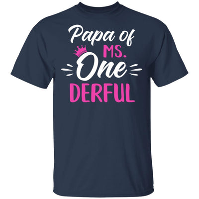 Papa Of Ms Onederful 1st Birthday Party Costumes Gifts-T-Shirt & Hoodie-Classic T-Shirt-Navy