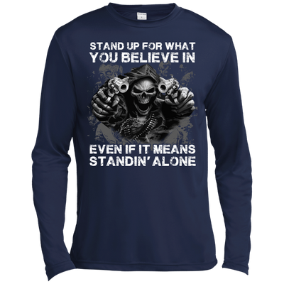 STAND UP FOR WHAT YOU BELIEVE-T-Shirt & Hoodie-Long Sleeve T-Shirt-Navy