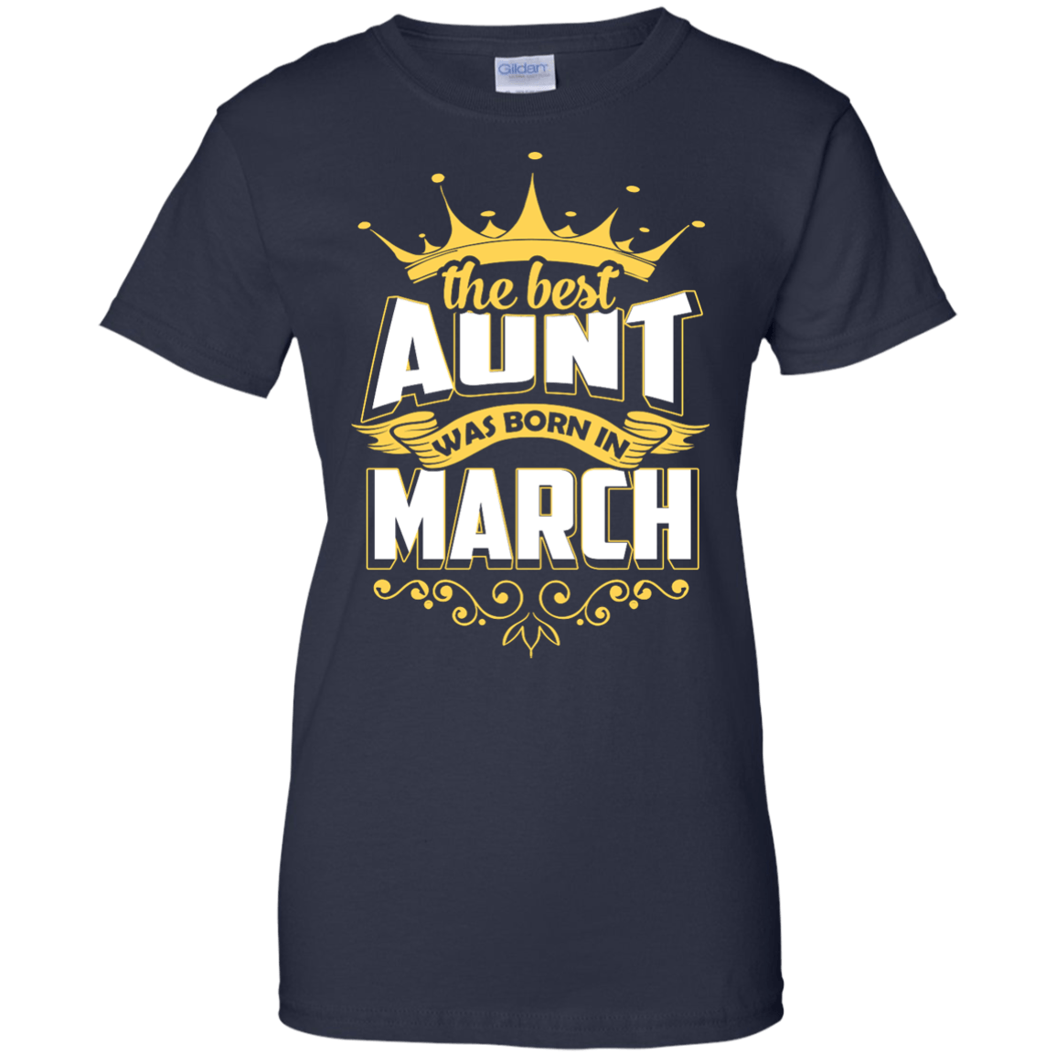 The Best Aunt Was Born In March-T-Shirt & Hoodie-Women's T-Shirt-Navy