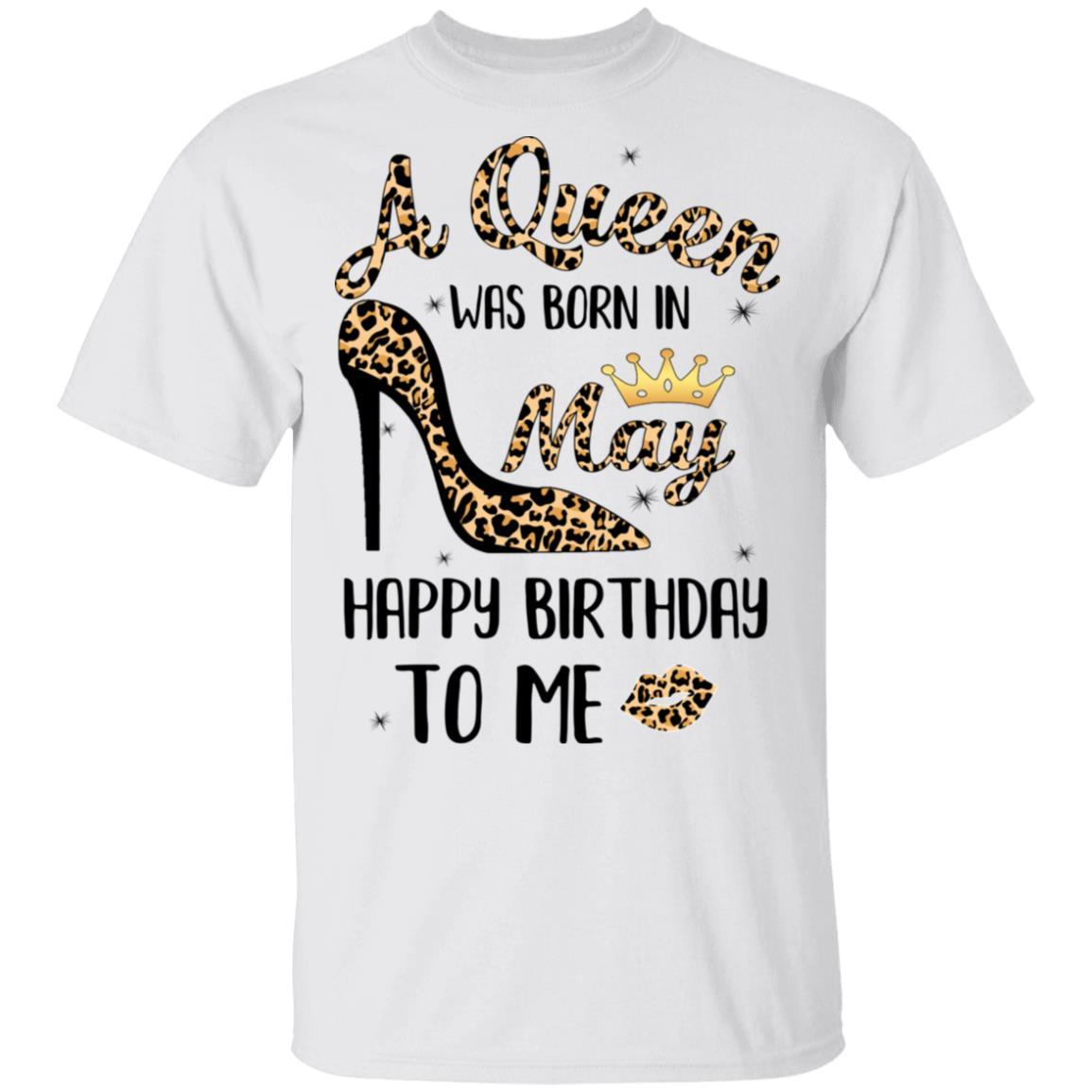 Born In May Girl Leopard High Heels Birthday Women Gift-T-Shirt & Tank Top-Classic T-Shirt-White