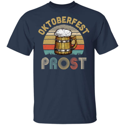 Vintage Oktoberfest Prost Drinking Beer-T-Shirt & Hoodie-Classic T-Shirt-Navy