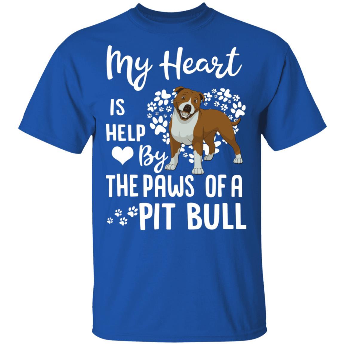 My Heart Is Held By The Paws Of A Pit Bull Lover-T-Shirt & Hoodie-Classic T-Shirt-Royal