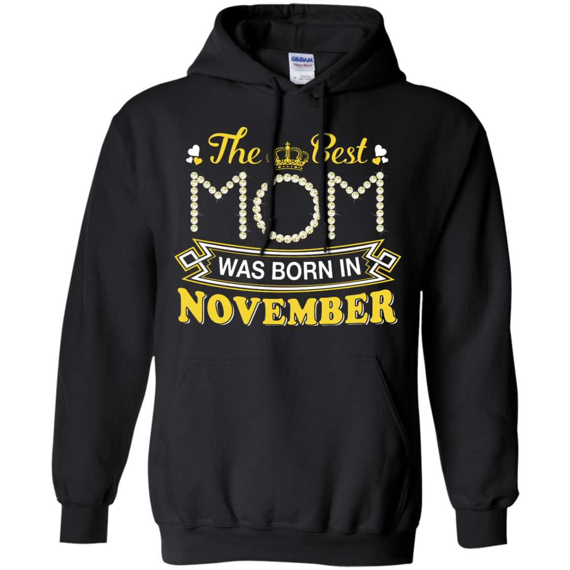 The Best Mom Was Born In November-T-Shirt & Hoodie-Pullover Hoodie-Black