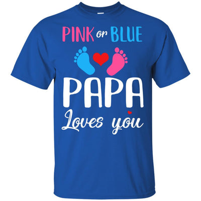 Pink Or Blue Papa Loves You Funny Gender Reveal Party Gift-T-Shirt & Hoodie-Classic T-Shirt-Royal