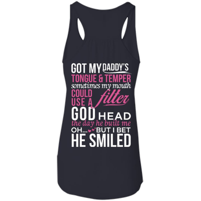 Got My Daddy's Tongue And Temper-T-Shirt & Hoodie-Women's Flowy Racerback Tank-Midnight