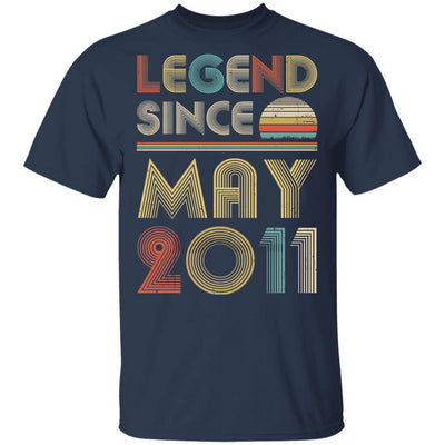 Legend Since May 2011 Vintage 10th Birthday Gifts Youth-Youth Shirt-Youth T-Shirt-Navy