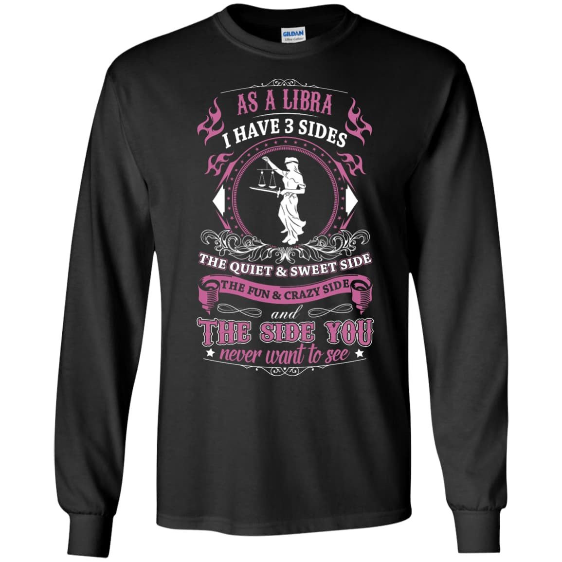 As A Libra I Have 3 Sides-T-Shirt & Hoodie-Long Sleeve T-Shirt-Black