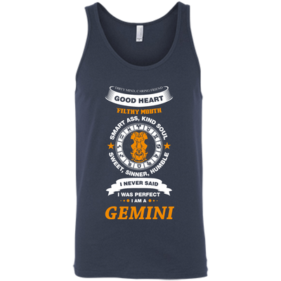 I Never Said I Was Perfect I Am A GEMINI-T-Shirt & Hoodie-Unisex Tank-Navy