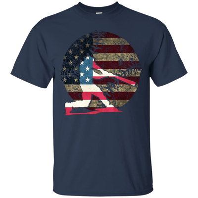 Hitter Baseball America Flag-T-Shirt & Hoodie-Classic T-Shirt-Navy