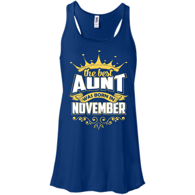 The Best Aunt Was Born In November-T-Shirt & Hoodie-Women's Flowy Racerback Tank-True Royal