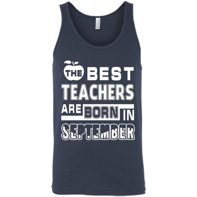 The Best Teachers Are Born In September-T-Shirt & Hoodie-Unisex Tank-Navy