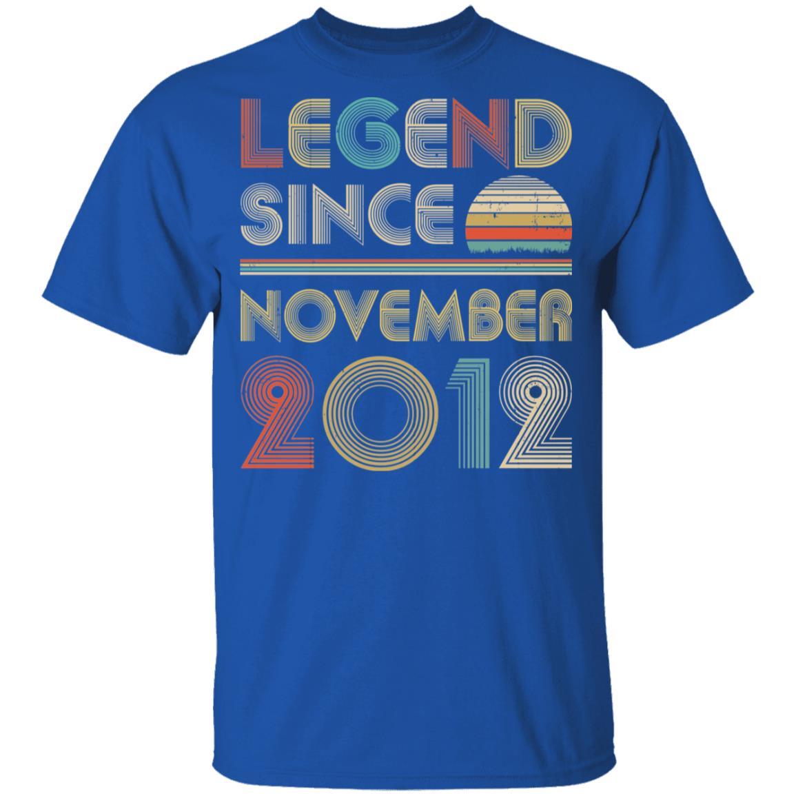 Legend Since November 2012 Vintage 9th Birthday Gifts Youth-Youth Shirt-Youth T-Shirt-Royal