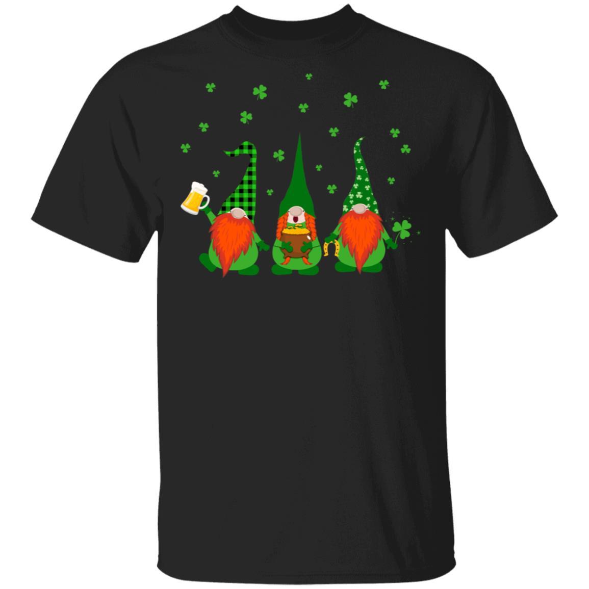 Gnomes Buffalo Plaid St Patrick's Day Beer Drinking Gift-T-Shirt & Hoodie-Classic T-Shirt-Black