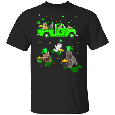 Leprechaun Driving Green Truck Cat St Patricks Day Gift-T-Shirt & Hoodie-Classic T-Shirt-Black
