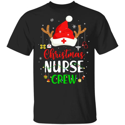 Christmas Nurse Crew Santa Hat Reindeer Merry Christmas Gift-T-Shirt & Sweatshirt-Classic T-Shirt-Black